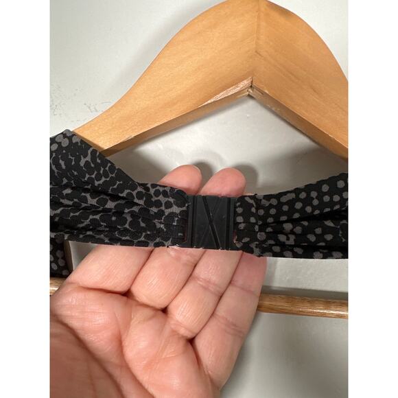 Norma Kamali Halter Dress Womens Size M Graphic Print Gray Stretch - Picture 6 of 10